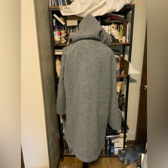 BB Dakota Ribbed Gray Hooded Jacket Coat - Picture 10 of 11